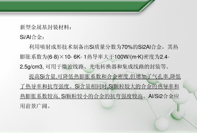 新型金屬基封裝材料