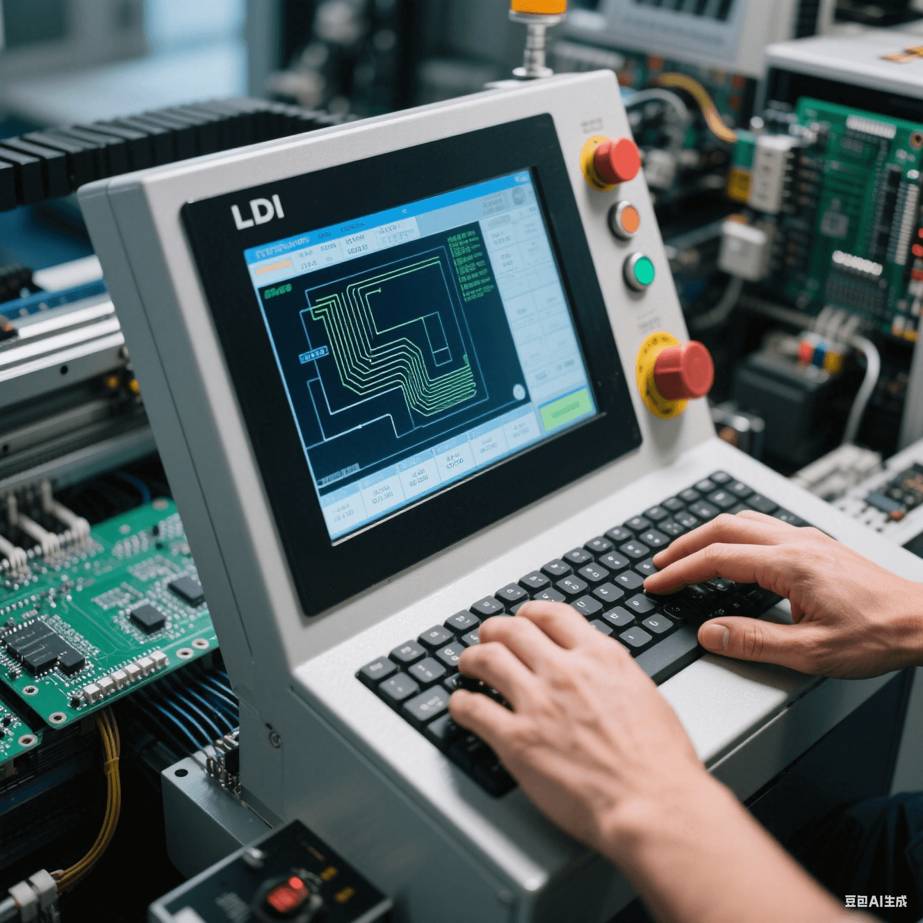 LDI設(shè)備加工高頻線路特寫(xiě)