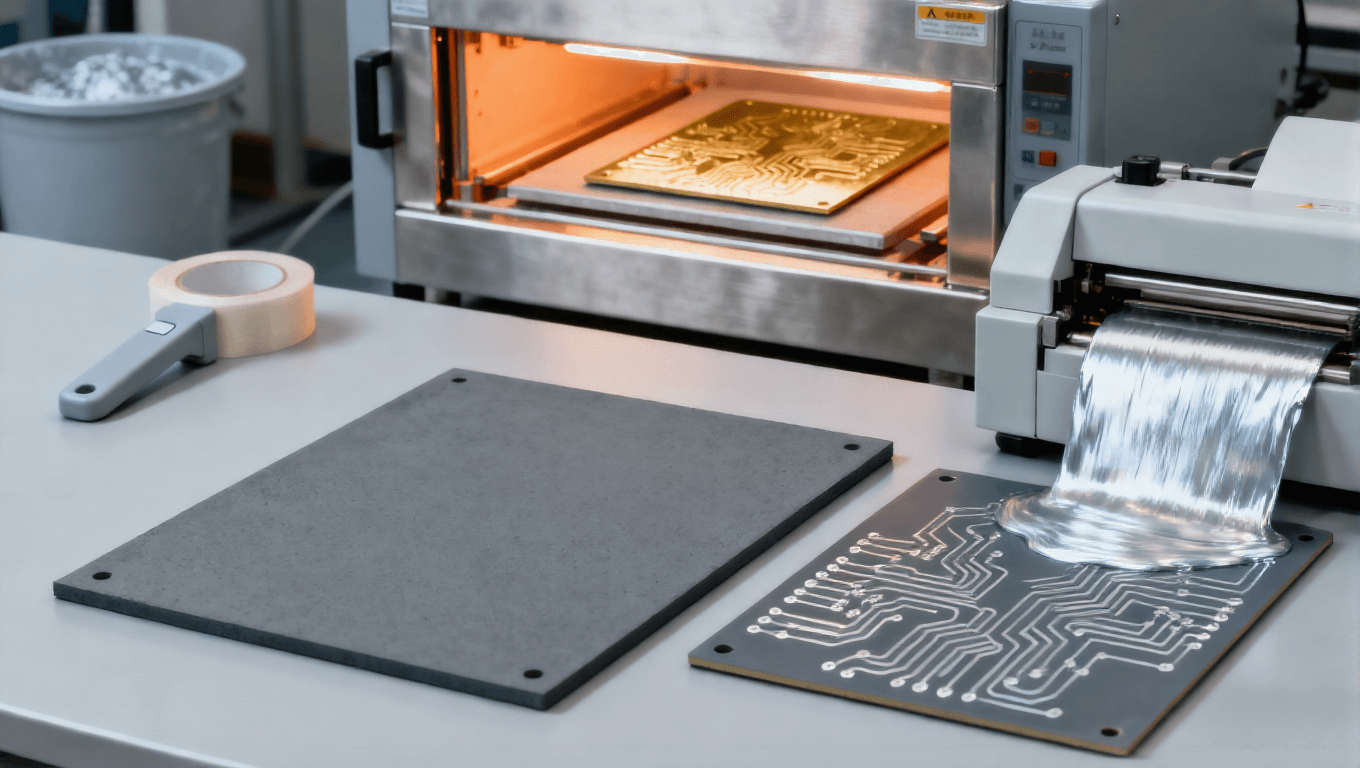 SiC 模塊基板金屬化工藝場景，印刷金屬漿料 + 800-950℃燒結(jié)形成導(dǎo)電銅層