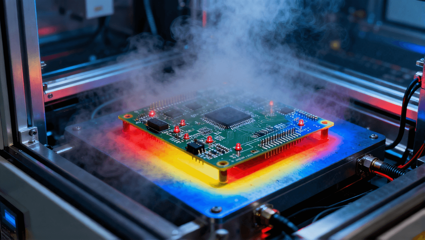 電路板熱沖擊測試，紅外熱像儀監(jiān)測快速溫變下的熱應(yīng)力與失效風(fēng)險