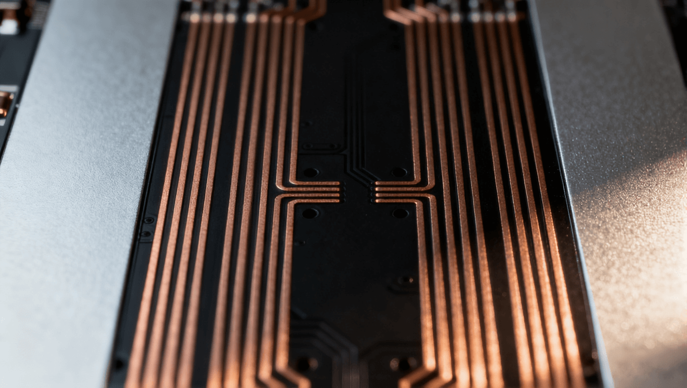 高速光模塊PCB差分對線路布局特寫 精密電磁設(shè)計科技感 高速光模塊PCB差分對線路布局特寫 精密電磁設(shè)計科技感