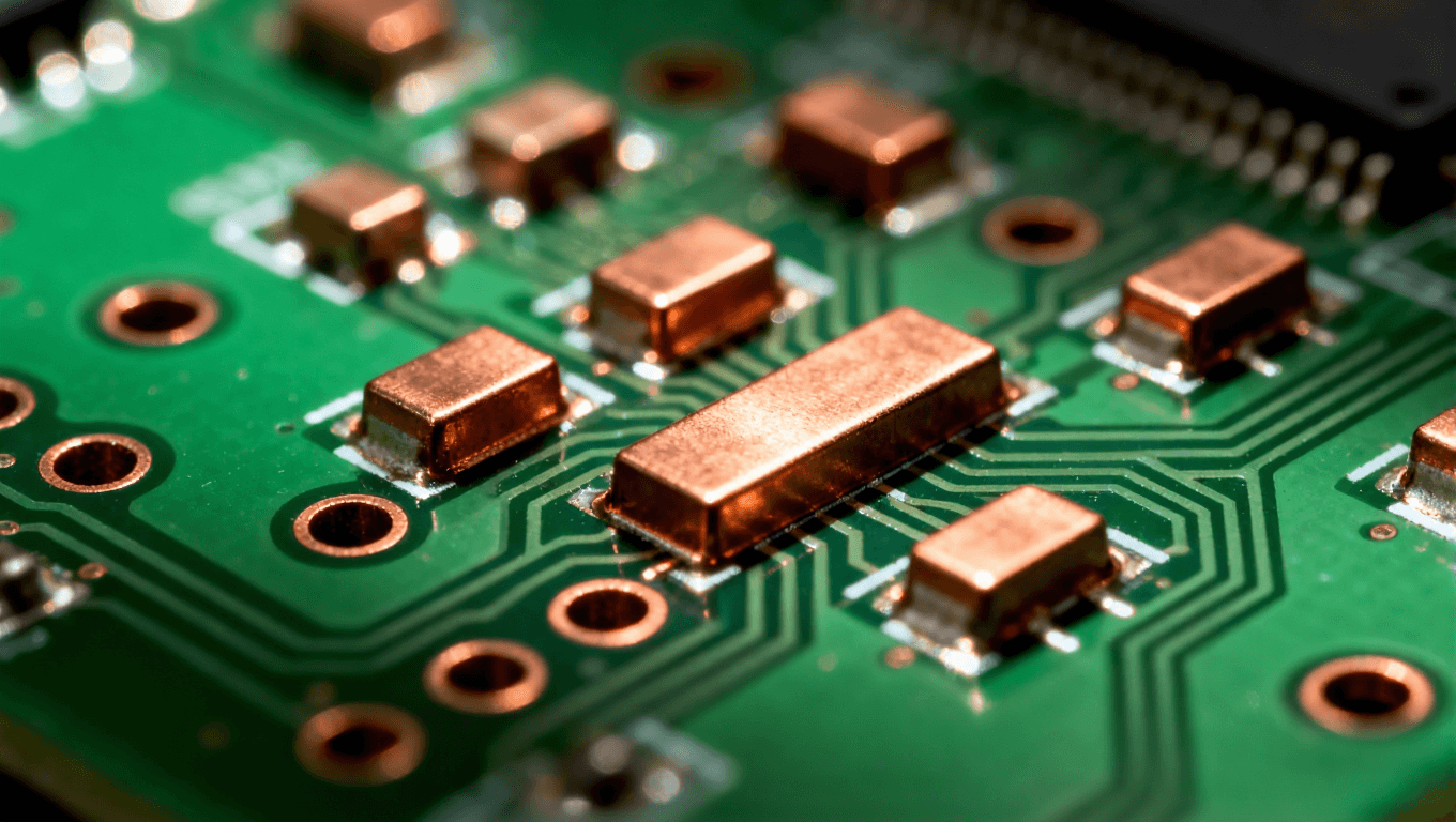 PCB焊盤設計細節(jié)圖，展示高密度電路板焊盤布局，針對焊點缺陷解決方案的視覺參考