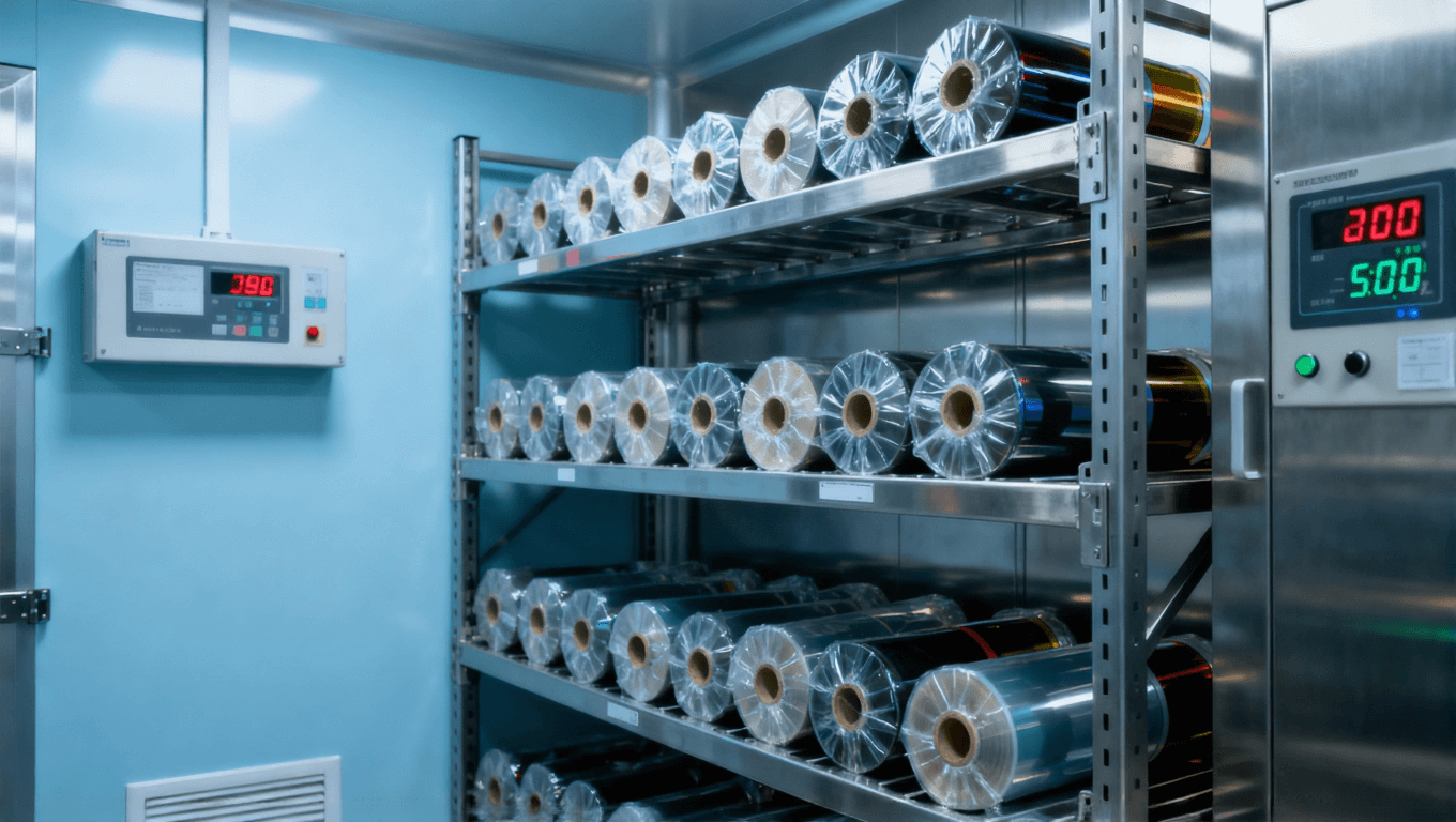 菲林專業(yè)存儲環(huán)境，恒溫恒濕控制室，確保感光材料性能穩(wěn)定，防止變形與污染