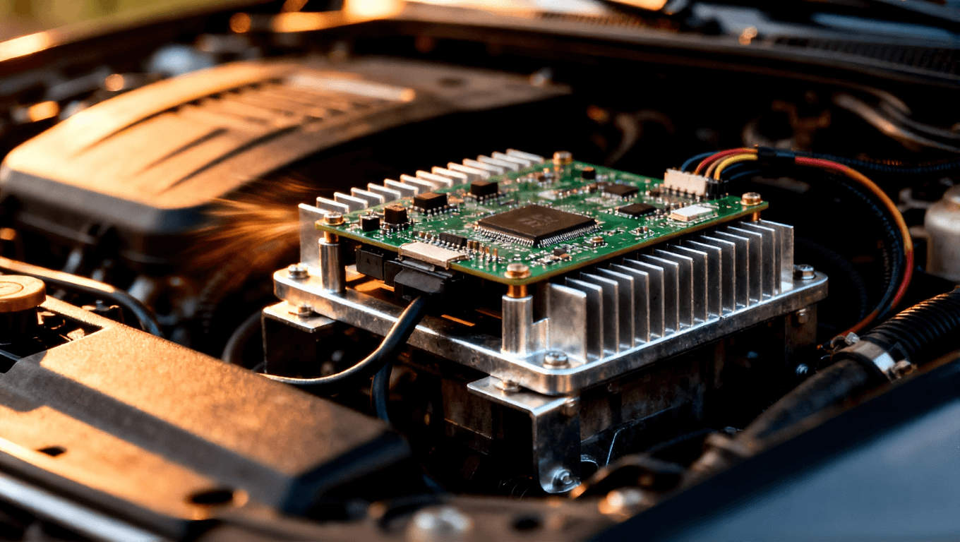 車載電子模塊在發(fā)動(dòng)機(jī)艙附近安裝的實(shí)際應(yīng)用場(chǎng)景示意圖 車載電子模塊在發(fā)動(dòng)機(jī)艙附近安裝的實(shí)際應(yīng)用場(chǎng)景示意圖