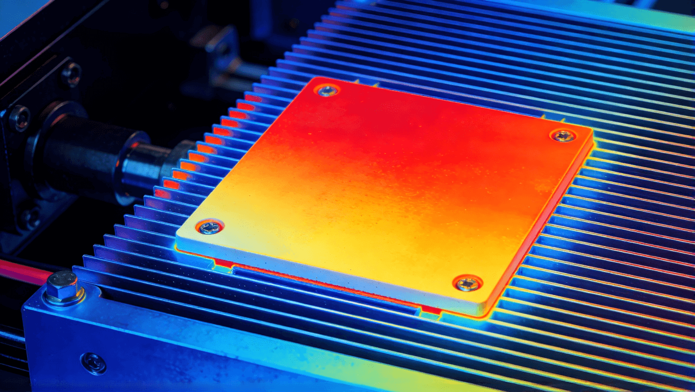 工業(yè)激光設(shè)備中陶瓷基板散熱效果示意圖，表現(xiàn)高功率散熱場景