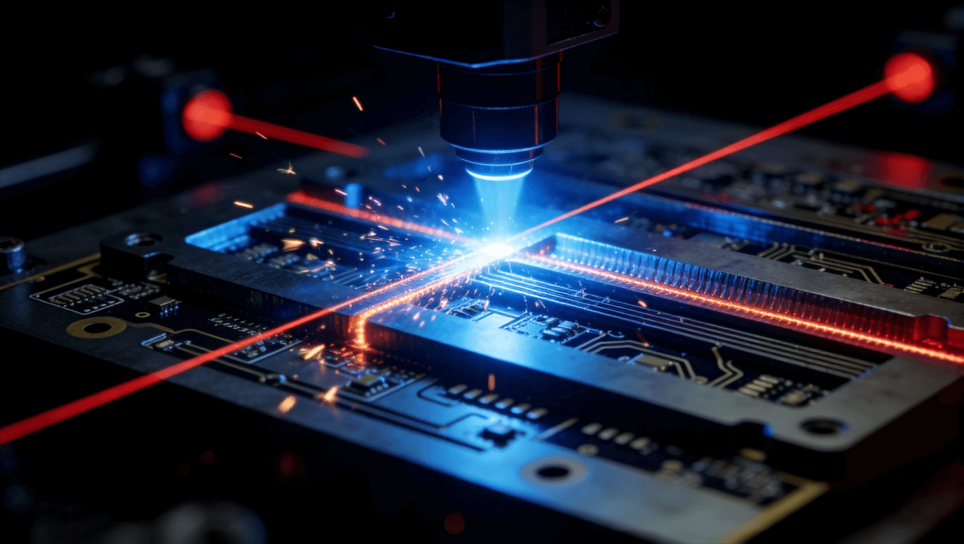 軟硬結(jié)合板激光控深切割與精密微加工過(guò)程的動(dòng)態(tài)特寫鏡頭