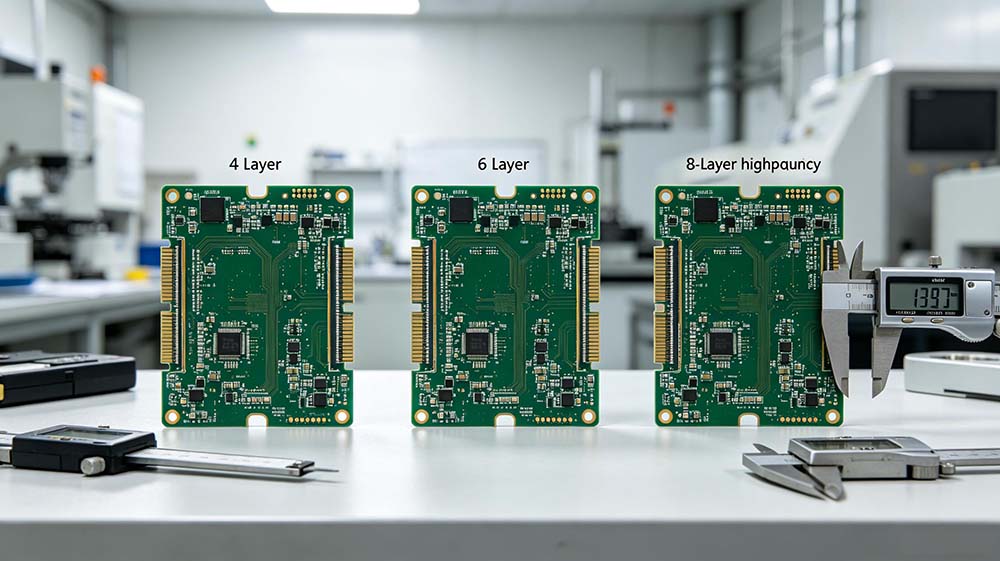 4層6層高頻PCB疊層結構對比：不同層數(shù)高頻板實物并排展示